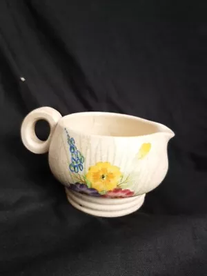 Buy 🍶E RADFORD Burslem - Art Deco Pottery Cream Jug With Hand Painted Flowers 1930s • 20£