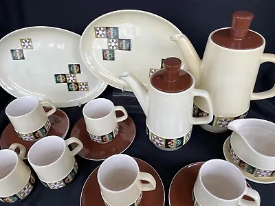 Buy A Carlton Ware Coffee Set ~ Twenty Pieces Decorated In The Tapestry Pattern. • 69.99£