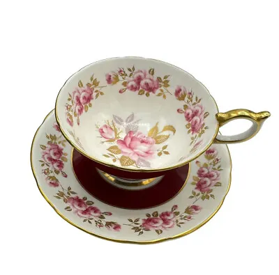 Buy AYNSLEY Pink Cabbage Rose Tea Cup Saucer Bone China England Marked 28 • 42.74£