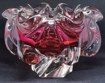 Buy Bohemian Czech Chribska Joseph Hospodka Freeform Art Glass Bowl MCM Mid Century • 29.99£
