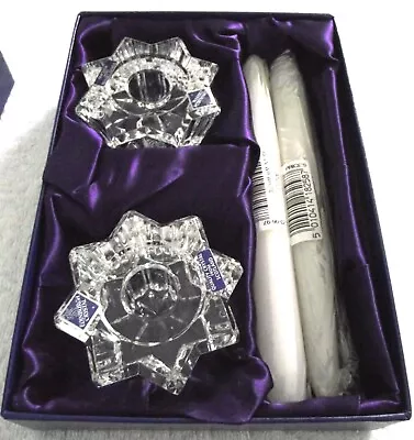 Buy Pair EDINBURGH CRYSTAL Heavy Glass CANDLE HOLDERS CANDLESTICKS - NEW BOXES • 24.50£