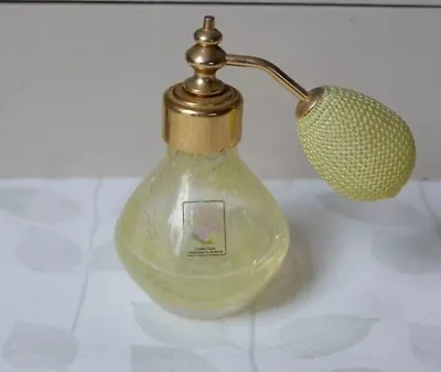 Buy Unused Vintage CAITHNESS Yellow Crackle Glass Perfume/Scent Bottle Atomiser • 17.99£