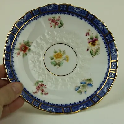 Buy ANTIQUE  William Lowe Longton WLL Decorative Saucer Embossed Floral • 4£