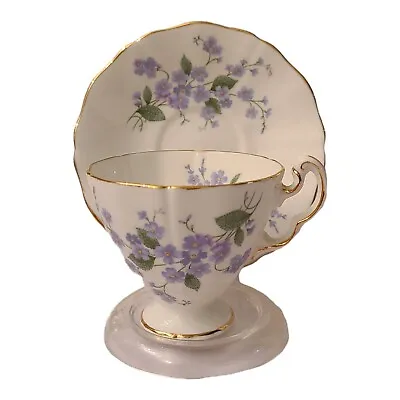 Buy Vintage Adderley Fine Bone China England Cup & Saucer Blue Flowers Gold Rim • 24.70£