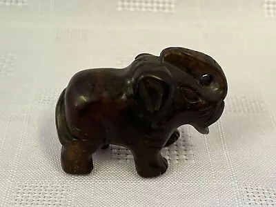 Buy Chinese Carved Stone Elephant Ornament . Black Oriental 4cm Animal Figure • 9.99£