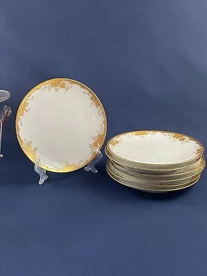 Buy 7 Thomas Sevres Bavaria Dessert Plates Gold/White • 33.63£