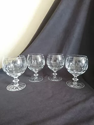 Buy Rare Edinburgh Crystal Set Of 4 Thumbprint Water/wine/gin/brandy Glasses Signed • 39.99£