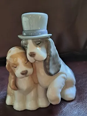 Buy Lladro Nao Figurine   Together Forever  No 1480 Bride &Groom Spaniels Boxed • 10.99£