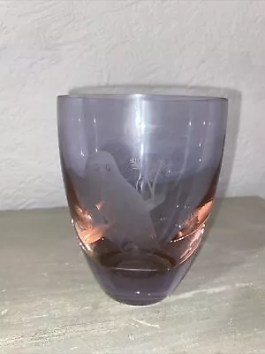 Buy Caithness Crystal Art Glass Vase 5 With Etched Barn Owl Amethyst/ Gold Scotland • 8.99£