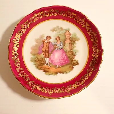 Buy Vintage Limoges Porcelain China Pin Dish - Regency Scene • 5.68£