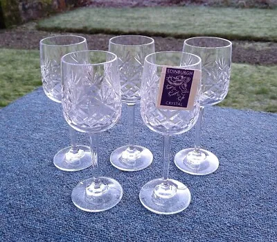 Buy Set Of 5 Edinburgh Crystal Sherry Glasses / Small Dessert Wine Glasses 15.5cm • 16.99£