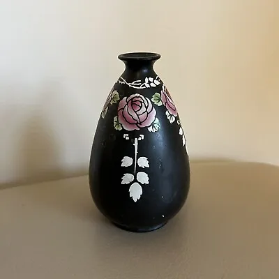 Buy Antique Shelley Vase Victorian Edwardian Bud Vase Black Pink Rose 1900s 1910s • 22.83£