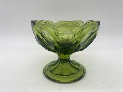 Buy Vintage Anchor Hocking Glass Pedestal  Dish Compote Fairfield Avocado Green Dish • 16.40£