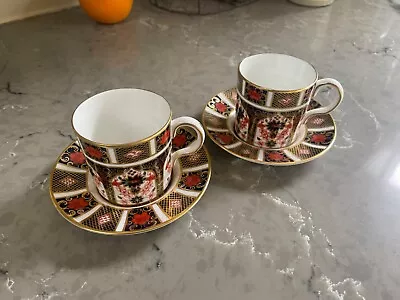 Buy 2 Royal Crown Derby Cups And Saucers Sets Old Imari 1128 Pattern 1st Quality. • 80£
