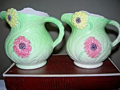 Buy One Pair Of Shorter & Son Ltd Staffordshire Hand Painted Ceramic Vintage Jugs. • 4.99£