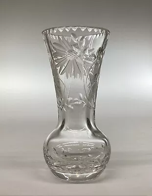 Buy Royal Brierley Etched Glass Crystal Daisy Vase Signed • 10£