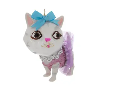 Buy Robert Stanley 2021 White Ballerina Cat Glass Christmas Ornament New With Tag • 8.38£