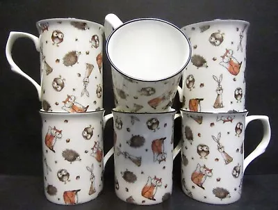 Buy Set Of 8/6/4/2/1 Mugs Cute Animals Fine Bone China Mugs Cups Castle Shape 10oz • 18.99£