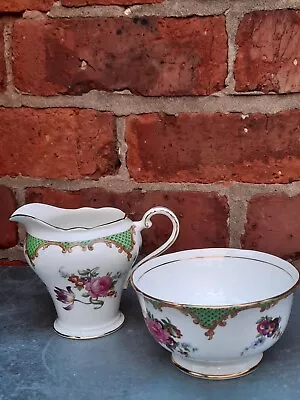 Buy Vintage Aynsley Fine Bone China Milk Jug & Sugar Bowl Floral Pattern • 10£
