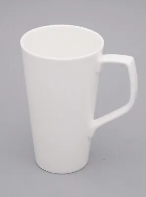 Buy White China Latte Mugs SET OF 2 Tall Slim Mug  Bone China Cone Shaped Conical  • 14.99£