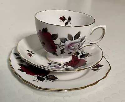 Buy Colclough Vintage China Amoretta Red & White Roses Cup, Saucer Tea Plate Ridgway • 5£