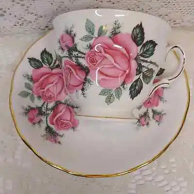 Buy Royal Vale Enghland Bone China Tea Cup And Saucer Pink Roses 7529 • 18.90£