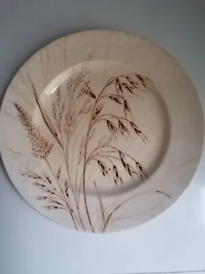 Buy Retro English Ironstone Tableware Pottery 25cm Cream Plate With Wheat/Oat Plants • 3.50£