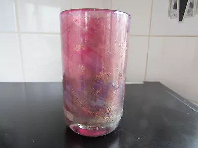 Buy Isle Of Wight Studio Glass Flame Pontil  Azurene Glass Vase • 35£