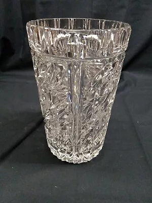 Buy Vintage American Starlet Cut  Lead Crystal Vase 9  Tall 5 3/8” Wide  • 71.24£