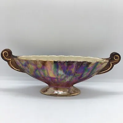 Buy Vintage Large Ornate Old Court Ware Multicolour Gondula Ceramic Vase Lustre Deco • 22.99£