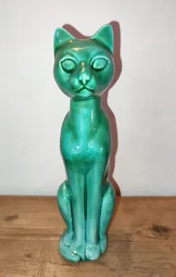 Buy Anglia Pottery Tall Turquoise Green Sitting Siamese Cat ~ AP179 Billinghay 1970s • 12.99£