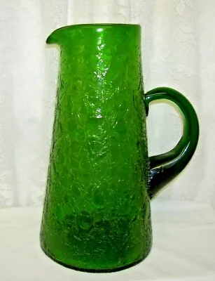Buy Crackle Glass Tankard Pitcher Emerald Green  • 86.17£