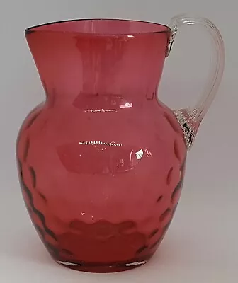 Buy Cranberry Pink Glass Vintage Victorian Antique Large Jug Pitcher • 85£