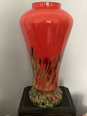 Buy Bohemian Multicoloured Splatter Effect Glass Vase -  Beautiful Piece -12 Inches • 59£