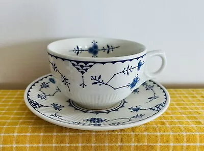 Buy Antique Furnivals  Blue Denmark  Dainty Teacup And Saucer Blue / White VGC • 5.50£