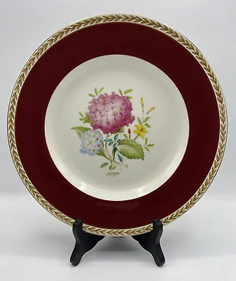 Buy Crown Ducal Ware England Plate 10 3/8” Floral Designs Maroon Gold Hand Painted • 24£