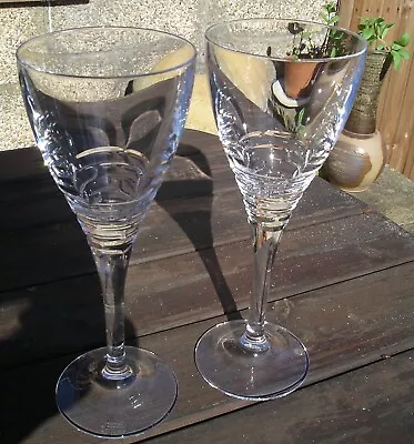 Buy Edinburgh Crystal The Edge CIRRUS Large Wine Glass Goblet 22.4cm 8-3/4″ Pair • 27£