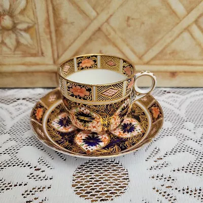 Buy Antique Royal Crown Derby Old Imari 1128 Coffee Cup And Saucer 1915 • 49£