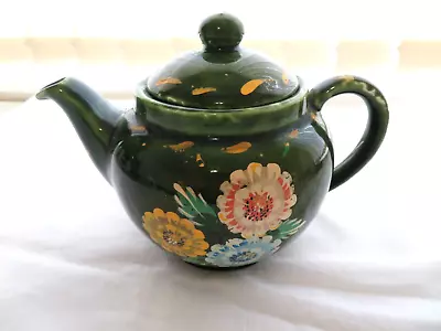 Buy Vintage   Devonware     Decorative Green  Floral  Hand Painted  Teapot • 4.50£
