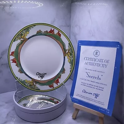 Buy CLARICE CLIFF  SECRETS   7  DESSERT PLATE - By WEDGWOOD - MINT/CERT/BOXED • 24.99£