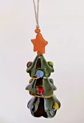 Buy Small Pottery Three  Layered Decorated Christmas Tree Shaped Hanging Decoration • 8£