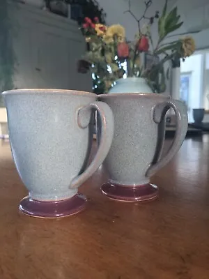 Buy 2 X Denby Storm Plum Purple Footed Mugs Excellent Condition  • 14£