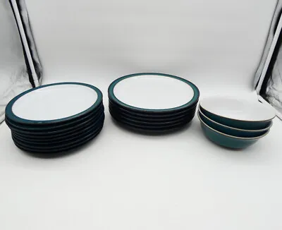 Buy Denby Greenwich Tableware Green Set Pieces - Dinner Plates, Side Plates, Bowls • 21£