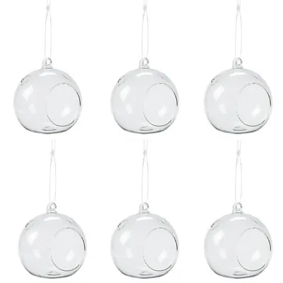 Buy 6-36x Hanging Tea Light Holder Clear Glass Bauble Xmas Wedding Tealight Decor • 8.95£