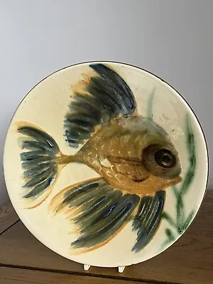 Buy Vintage Puigdemont SIGNED Spanish Ceramic Pottery Fish Wall Plate 9.5” Diameter • 29.99£