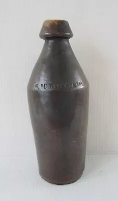 Buy Large Antique Signed S. M. Williams Brown Glaze Stoneware Beer Bottle Breweriana • 47.99£