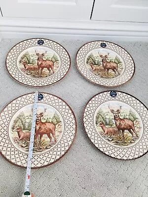 Buy NEW Royal Stafford Chantilly Stag Deer In Woods Dinner Plates Set Of Four  • 75.69£
