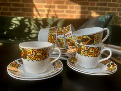 Buy Mid-century Ridgway Bone China 'Indian Summer' Cups, Saucers And Plates • 22£