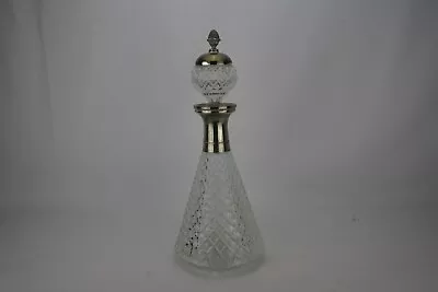 Buy Vintage(1930s) Fantastic Cut Glass & Silver Plated Decanter, Super Styling • 62£