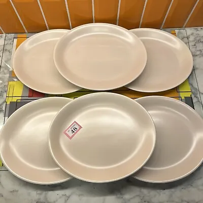 Buy 6x VTG 9.25”x11.25” Poole Twin-tone Mushroom & White Oval Platter Dinner Plates • 29.75£